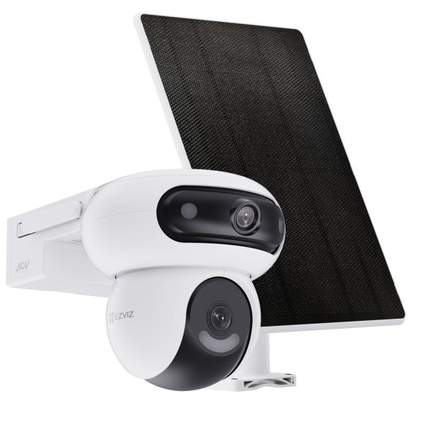 EZVIZ EZVIZ-102 HB90 Solar Kit Câmera Wi-Fi Double Lens com Gravação 24/7 + 8W Painel Solar