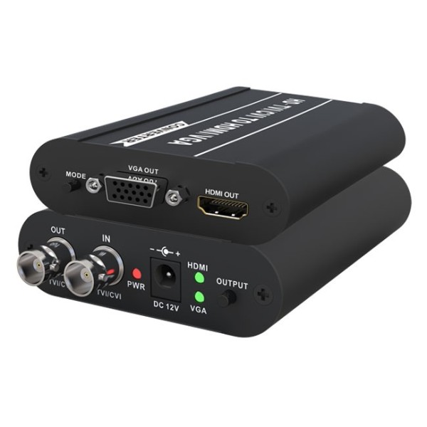 Folksage FolkSafe-3 FS-HD2103E conversor HD-TVI / CVI para HDMI e VGA Folksage