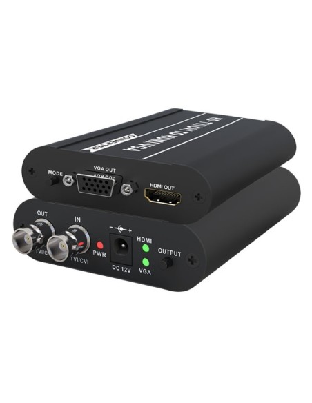 Folksage FolkSafe-3 FS-HD2103E conversor HD-TVI / CVI para HDMI e VGA Folksage