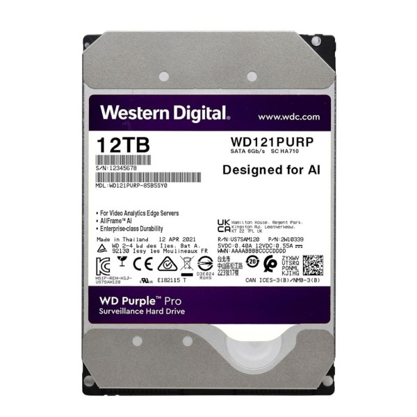 Comprar WESTERN DIGITAL WESTERN-47 Disco duro especial videovigilancia 12TB WD121PURP
