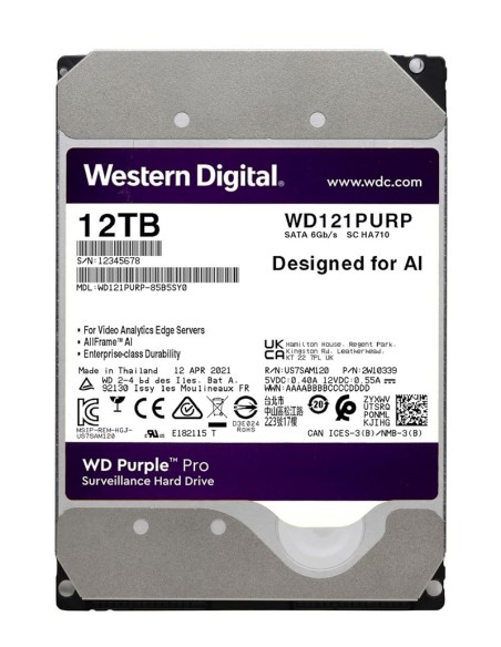 Comprar WESTERN DIGITAL WESTERN-47 Disco duro especial videovigilancia 12TB WD121PURP
