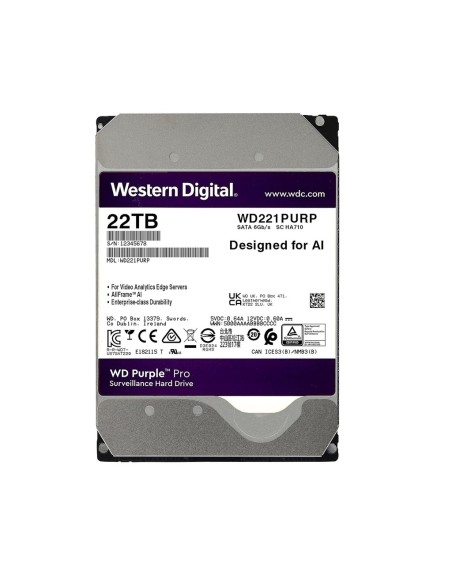Digital Ocidental Western-50 WD221Purp Disco Rígido WD Roxo Pro 22TB Segurança Especial