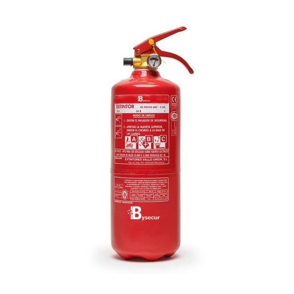 Kaufen BYSECUR BYSECUR-372 ABC-Trockenpulverfeuerlöscher 2 kg mit Kunststoffhalterung