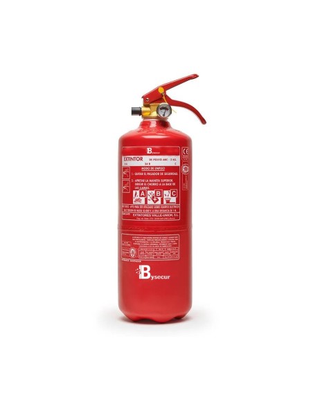 BYSECUR BYSECUR-372 VU-2-PP Extintor de pó químico ABC 2KG com suporte de plástico