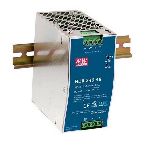Transmissão de Hikvision e exibição HIK-T & D-180 NDR-240-48 Fonte de alimentação de AC / DC comutada (PSU) DIN 240W LANE