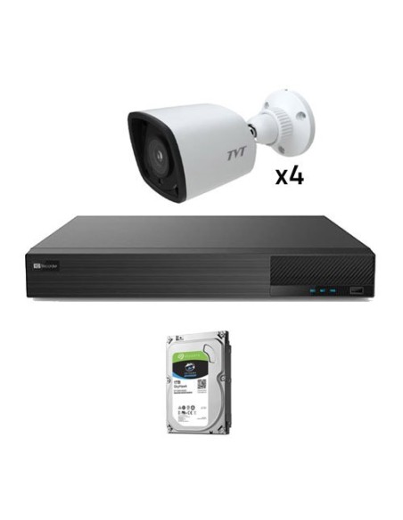 Acheter TVT TVT-124 Kit CCTV 4 caméras Bullet préconfiguré TVT 1080p