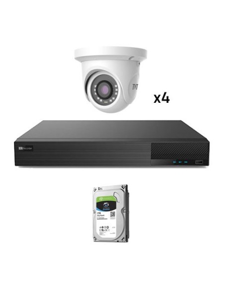 Comprar TVT TVT-125 Kit CCTV 4 cámaras Domo Preconfigurado TVT 1080p KIT_TVT_1080_1