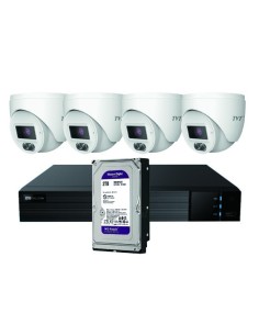 Kaufen TVT TVT-345 IP-CCTV-Kit NVR 4CH PoE + 4 Dome-Kameras 4MP 2.8mm + HD2TB