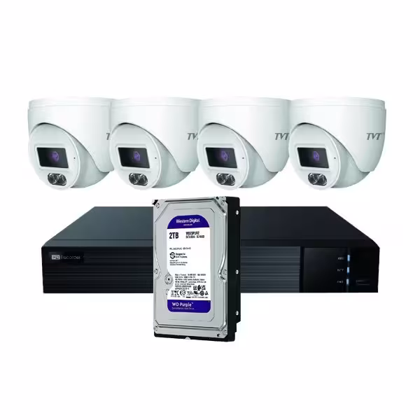 Acheter TVT TVT-345 Kit CCTV IP NVR 4CH PoE + 4 Dômes 4MP 2.8mm + HD2TB