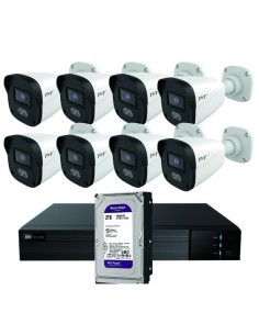 TVT TVT-350 KIT Bullet IP TVT 8CH Kit CCTV IP NVR 8CH PoE + 8 Balas 4MP 2.8mm + HD4TB