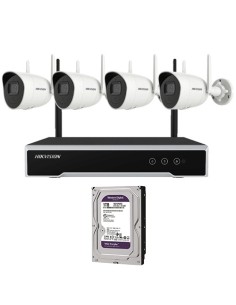 Acheter HIKVISION VALUE HIK-VALUE-130 Kit de 4 caméras bullet IP Wi‑Fi + NVR + 1 disque dur 1 To