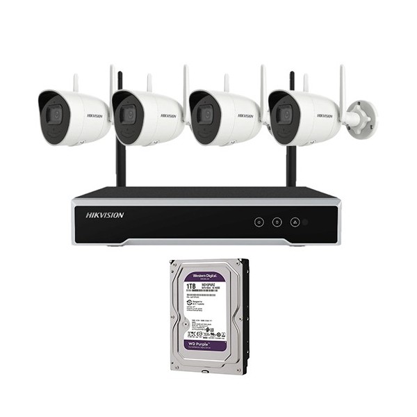 Acheter HIKVISION VALUE HIK-VALUE-130 Kit de 4 caméras bullet IP Wi‑Fi + NVR + 1 disque dur 1 To