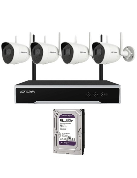 Acheter HIKVISION VALUE HIK-VALUE-130 Kit de 4 caméras bullet IP Wi‑Fi + NVR + 1 disque dur 1 To