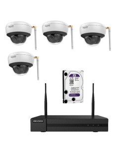 Acheter HIKVISION VALUE HIK-VALUE-131 Kit de 4 caméras dôme IP Wi‑Fi + NVR + 1 disque dur 1 To