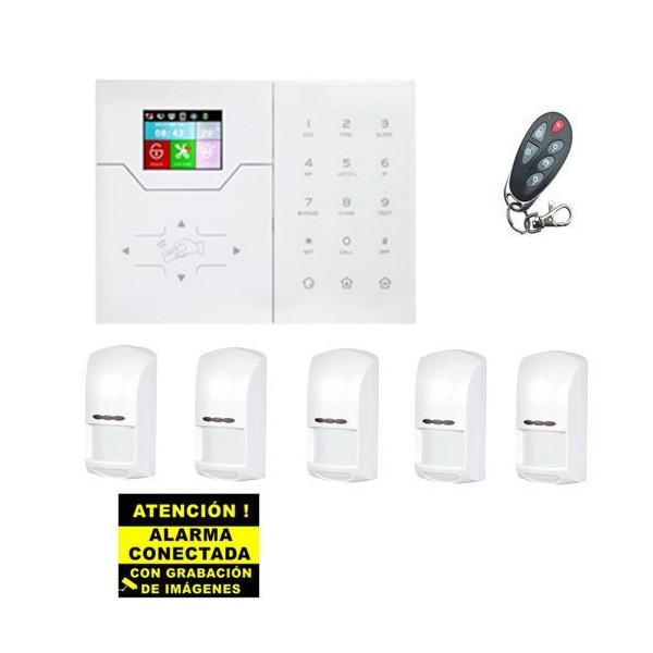 Bysecur Alarms BySecur-Alarme-32 BSC02295 Kit de alarme Bysecur IP / GSM. Central + 5 Pir + Controle