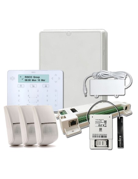 Risco Risco-95 Ajustando G3 2G Lightsys Luzes Luzes Grau 3 Placa + Teclado Toque + Módulo GSM 2G + 3 Detectores +