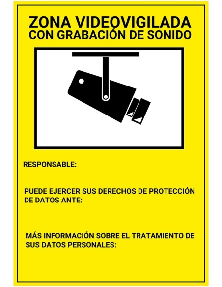 Kaufen BYSECUR BYSECUR-416 Schild / Plakat „Videoüberwachter Bereich“ mit Tonaufzeichnung, Spanisch, PVC, für Innen-/Außenbereic