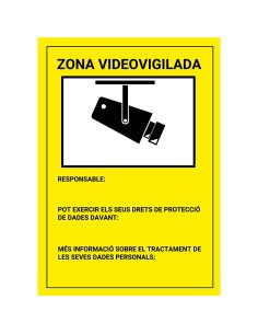 Bysecur bysecur-164 BBSc27087 placa / poster na zona videovigilada de Catalán PVC para interior / ao ar livre. Aprovado de acord