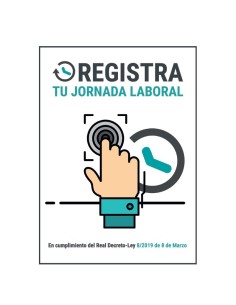 Comprar BYSECUR BYSECUR-165 Placa / Cartel Registro Jornada Laboral PVC para interior/exterior.Homologado según normativa vigent