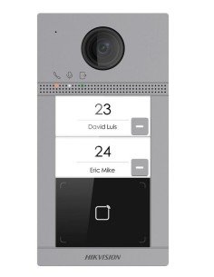 Comprar HIKVISION INTERCOM HIK-INTERCOM-199 Placa de calle Videoportero cámara 2MP 2 botones (2 apartamentos) Tarjeta MF Superfi