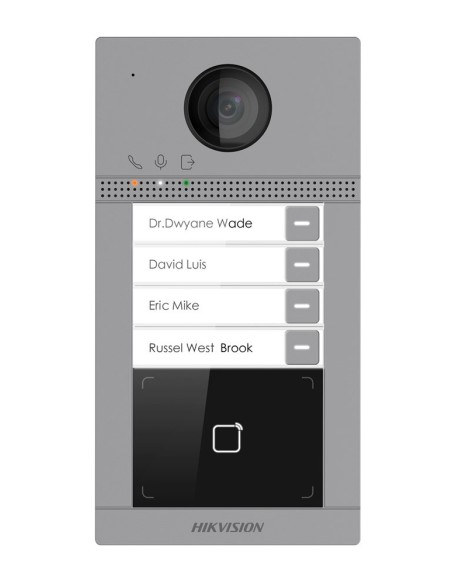 Hikvision Intercom Hik-Intercom-Intercom-71 DS-KV8413-Wme1 (C) / Flush Street Plate Playback Camera 2MP 4 botões (4 apartamentos