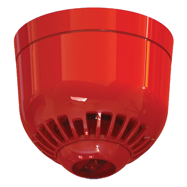 Kaufen KIDDE KIDDE-349 konventionelle Aritech-Sirene aus Polycarbonat für den Innenbereich. Deckenmontage. Rote Blitzlampe.