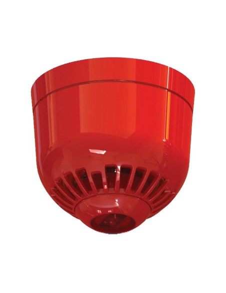 Comprar KIDDE KIDDE-360 Sirena óptico-acústica analógica interior con flash rojo. Roja Base perfil bajo Techo ASC2366