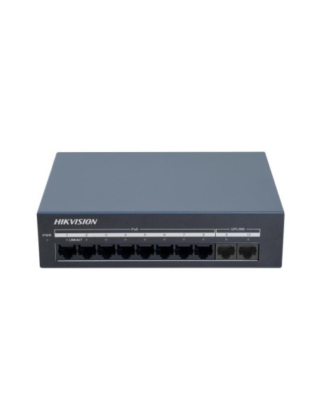Comprar HIKVISION TRANSMISION AND DISPLAY HIK-T&D-163 Switch no administrado 8 puertos RJ45 PoE Gigabit + 2 puertos RJ45 Gigabit