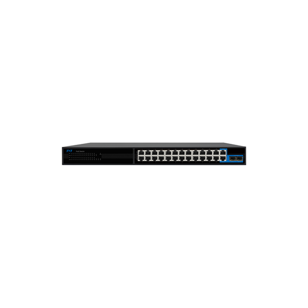 Kaufen Sie TVT TVT-330 Switch PoE mit 24 10/100/1000 Ports mit KI und 2 Uplink 10/100/1000