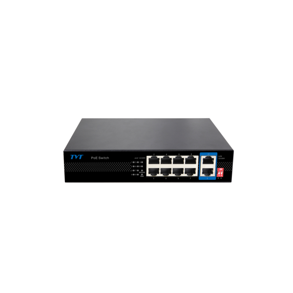 Comprar TVT TVT-332 Switch PoE de 8 puertos 10/100 +2 Puertos RJ45 10/100 con IA TD-B2208S1-PEU
