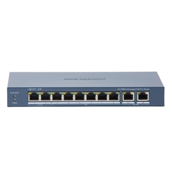 Acheter HIKVISION TRANSMISION AND DISPLAY HIK-T&D-192 Switch POE Hikvision à 8 ports non gérable L2 POE 100 Mbps 7P PoE 300