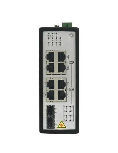 Transmissão de Hikvision e exibição HIK-T & D-54 DS-3T0510P Switch PoE Industrial não gerenciado Gigabit 8 portas Horkvision