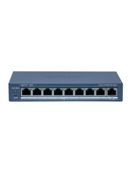 Comprar HIKVISION TRANSMISION AND DISPLAY HIK-T&D-126 Switch POE inteligente Fast Ethernet 8 puertos Hikvision DS-3E1309P-EI(B)