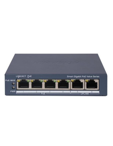 Comprar HIKVISION TRANSMISION AND DISPLAY HIK-T&D-79 Switch PoE inteligente Gigabit de 4 puertos PoE + 2 RJ45 DS-3E1506P-EI/M