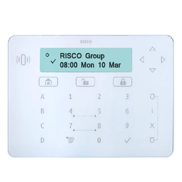 Risco Risco-159 rpkelpwt0geb teclado de toque elegante branco (sem logotipo risco), para Central Lightsys Certificado Grau 3