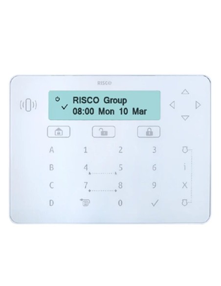 Risco Risco-159 rpkelpwt0geb teclado de toque elegante branco (sem logotipo risco), para Central Lightsys Certificado Grau 3