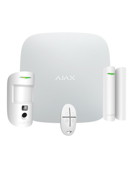 AJAX-AJ-STARTERKITPLUS-CAM-W-Kit de alarma profesional - Certificado Grado 2 - Comunicación Ethernet / Wi-Fi / dual SIM 4G - Ina