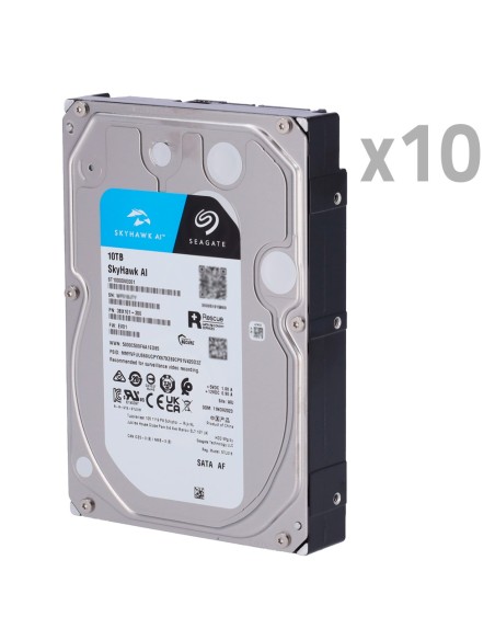 Seagate 10XHD10TB-S-AI Pacote de Disco Rígido - 10 unidades - Seagate Skyhawk St10000ve0008 - Até 32 transmissões de inteligênci