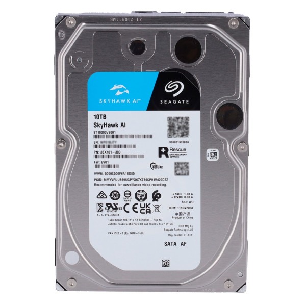 Seagate 10XHD10TB-S-AI Pacote de Disco Rígido - 10 unidades - Seagate Skyhawk St10000ve0008 - Até 32 transmissões de inteligênci