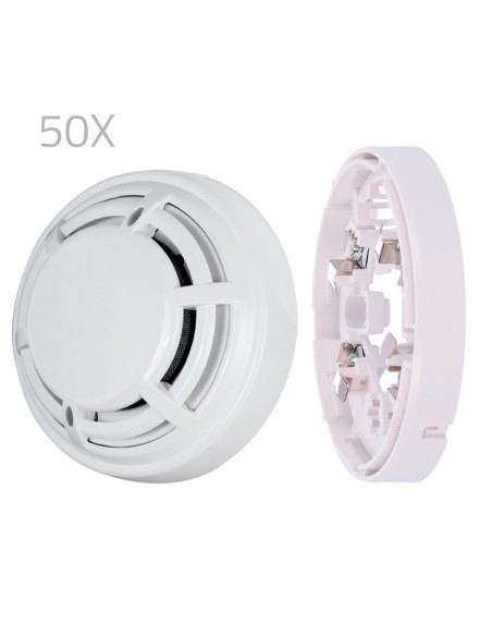 Comprar DMTECH 50XKIT-DMT-OPTICAL Kit 50 detectores ópticos y bases DMTech - Detector convencional óptico de incendio - Certific