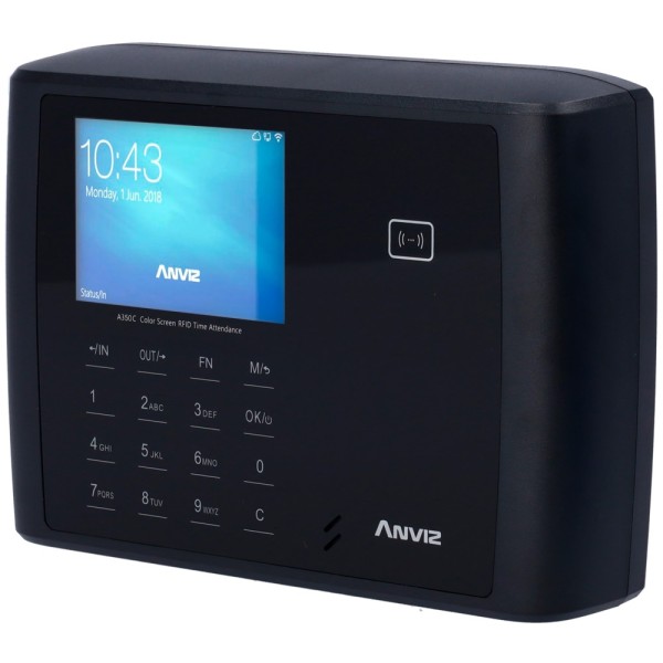 Kaufen ANVIZ A350C-BT-WIFI Zeiterfassungsterminal – EM/MF-Karte und PIN – 3.000 Benutzer | 100.000 Datensätze – TCP/IP, WLAN, Bl