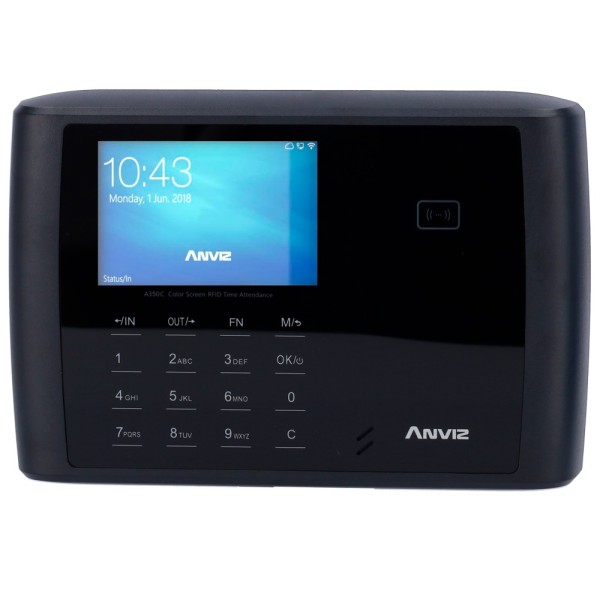 ANVIZ A350C-BT-WiFi Controles de presença - EM / MF Cartão e PIN - 3.000 usuários | 100.000 registros - TCP / IP, Wi-Fi, Bluetoo