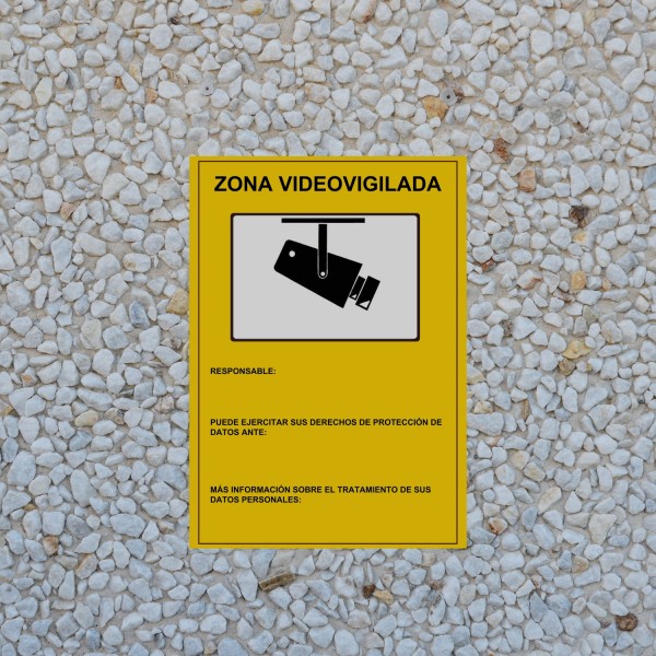 Acheter OEM AC-CARTEL-ES Panneau en plastique - Sérigraphie Zone sous vidéosurveillance - Homologué - 297 (H) x 210 (L) mm - Usa
