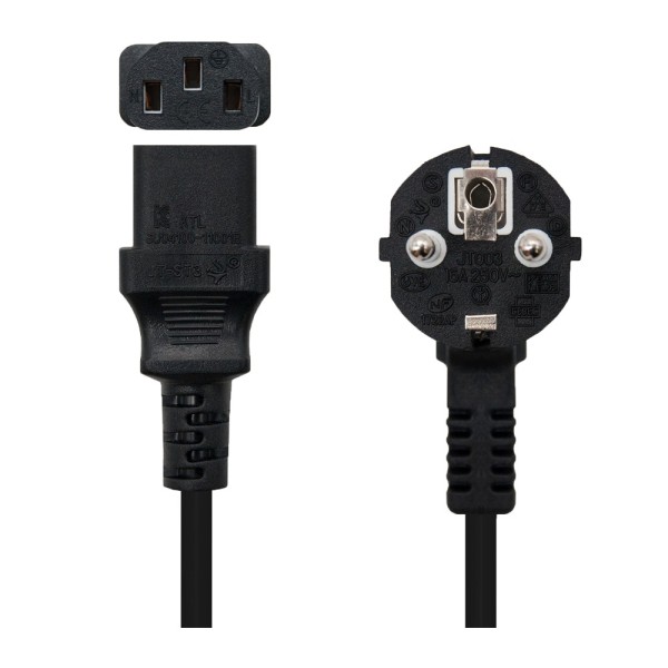 OEM AC-EU-C13 Cabo de alimentação - Cee7 Conector masculino - C13 Feminino - Driver AWG18 - 5m - Preto