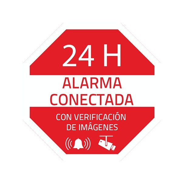 OEM AC-Sticker-en etiqueta plástica - Alarme de Silkscreen conectado - Vinil Impresso laminado - 65 (AL) x 65 (A) MM - Utilizar 