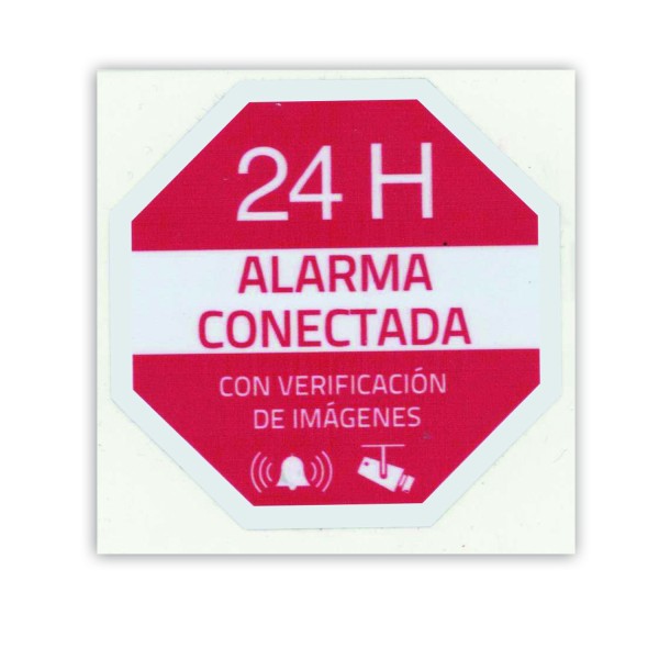 Comprar OEM AC-PEGATINA-ES Pegatina de plástico - Serigrafía Alarma conectada - Vinilo impreso laminado - 65 (Al) x 65 (An) mm -