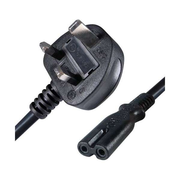 Comprar OEM AC-UK-C7 Cable a enchufe UK (3 Pin) - Entrada máxima AC 250V / 13A  - Adaptador para enchufe EU incluido - Salida co
