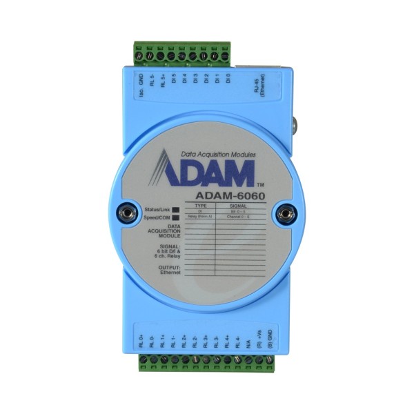 OEM ADAM-6060-B Módulo de Controle de Dados - 6 Entradas Digitais / 6 Saídas de Relay - Protocolos: Modbus / TCP, TC