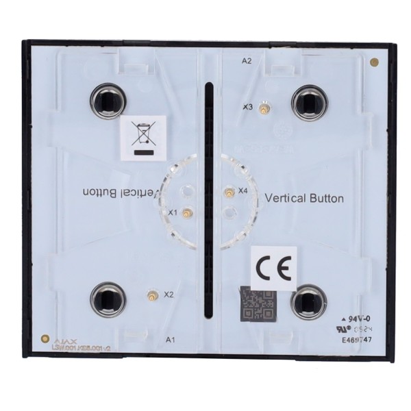 Acheter AJAX AJ-CENTERBUTTON-1G2W-B-VERT Panneau tactile pour interrupteur d’éclairage vertical - Compatible avec AJ-LIGHTCORE-1