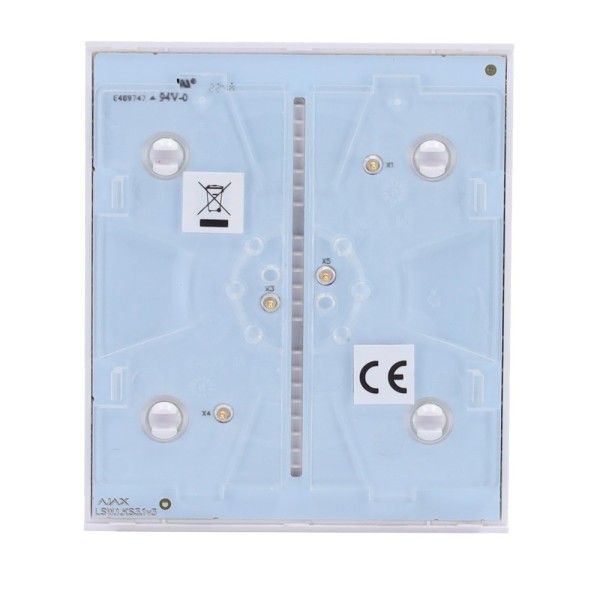 Painel de toque Ajax AJ-CenterButton-1G2W-W para interruptor de luz único - compatível com AJ-LightCore-1G / -2W - Backluma